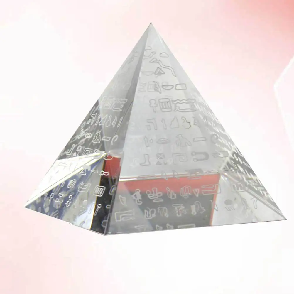 

1PC Simulated Pyramid Crafts Artificial Crystal Pyramid Decor Delicate Pyramid Desktop Adormnment Mini Pyramid Decor for Home Of