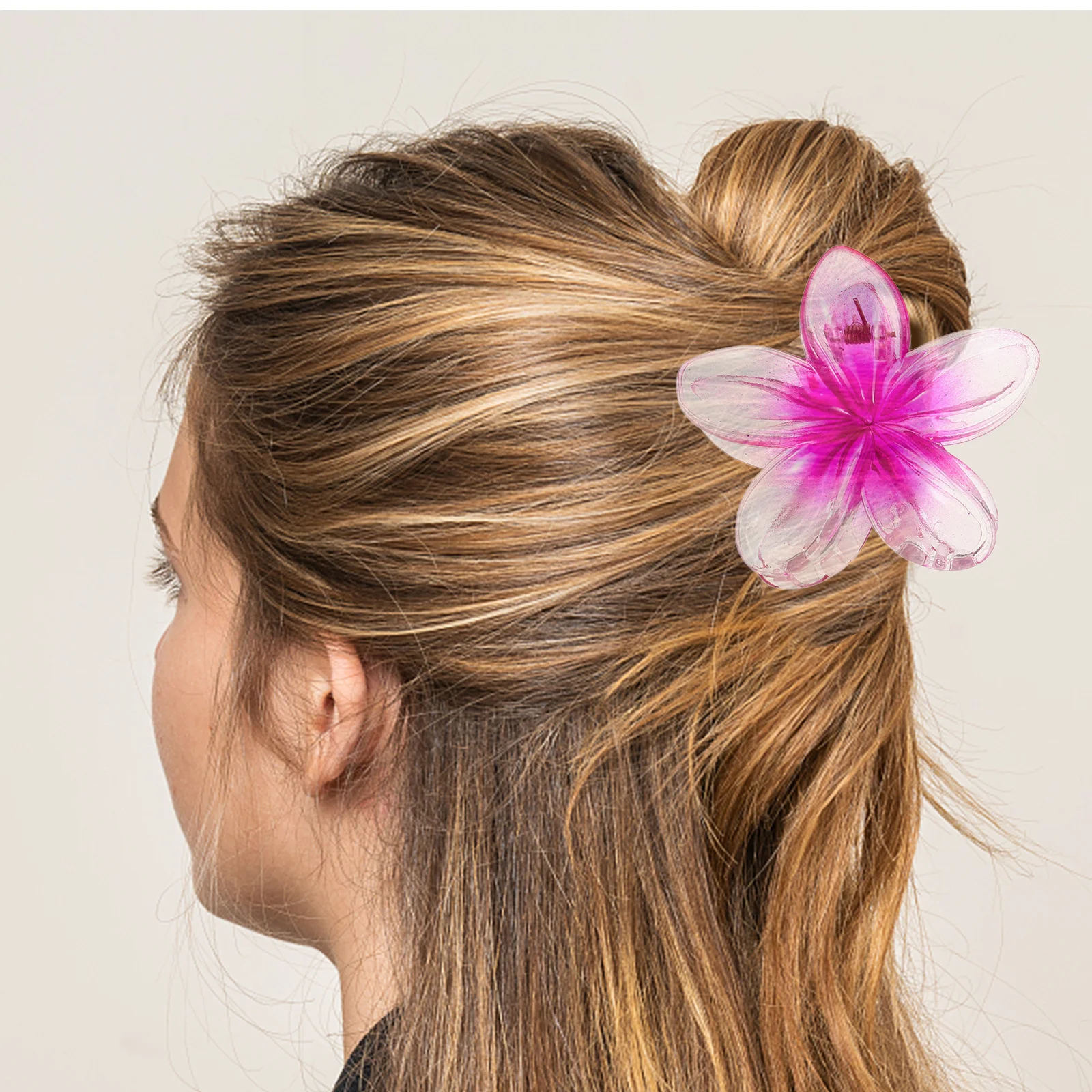 

4Pcs Durable Resin Plumeria Flower Hair Claw Clips Cute Accessories for Women Long Lasting Flower Clips