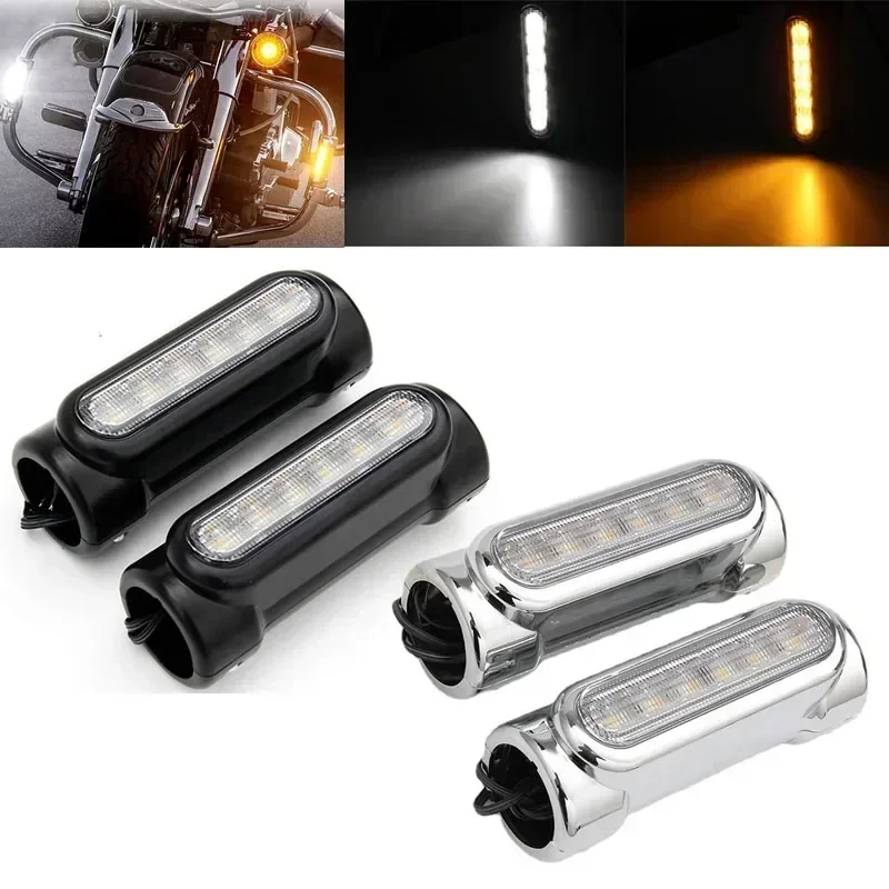 

Motorcycle LED Turn Signal Lamp Accessories Highway Bar Light Switchback Driving Light White Amber For Victory Crash Bars