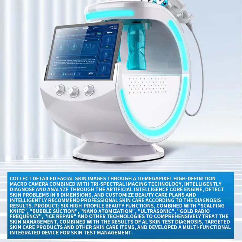 Máquina de belleza Multipolar 7 en 1 H2O2 hidrodermoabrasión, cuidado Facial, rejuvenecimiento Facial, microdermoabrasión, agua