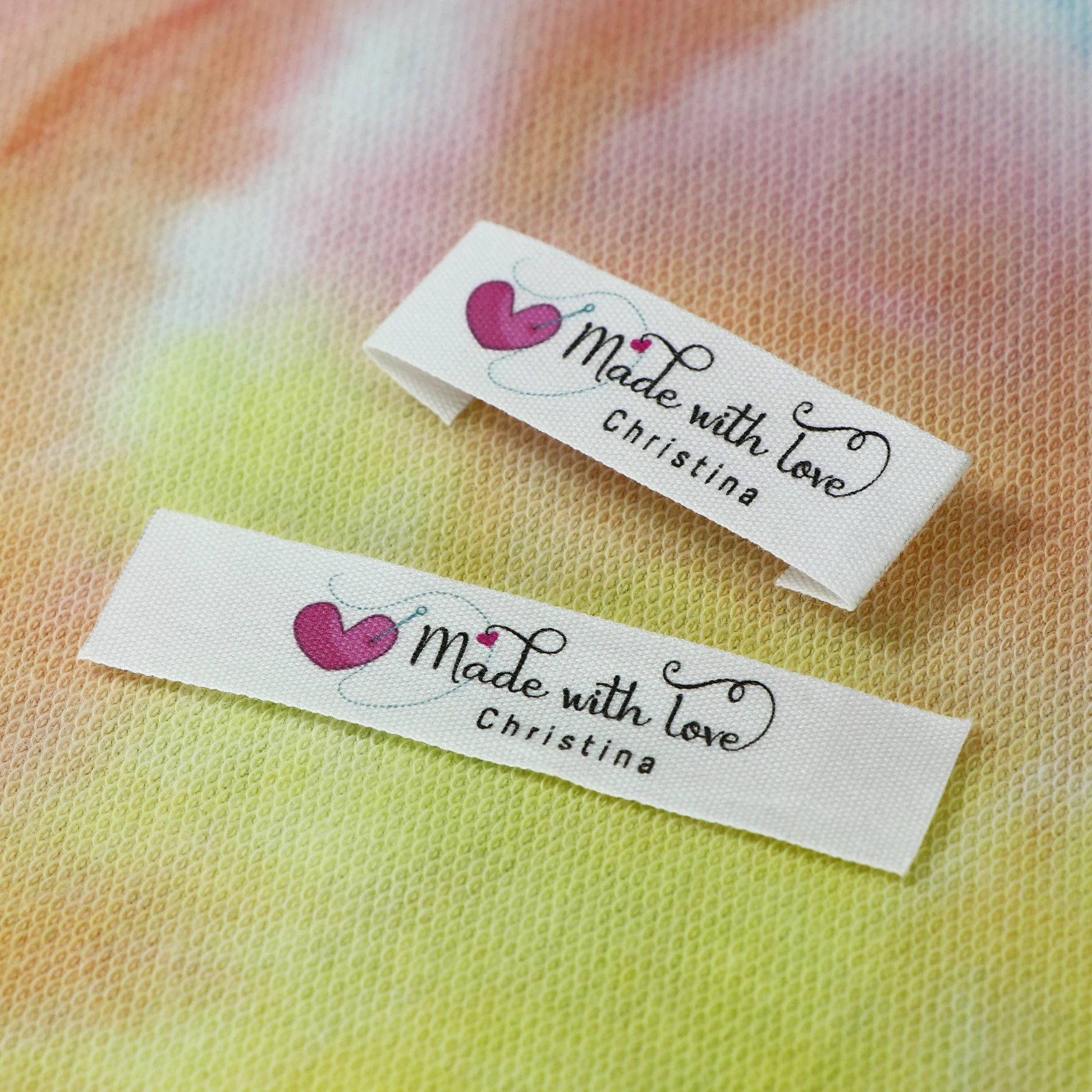 Custom Clothing Labels - Personalized Brand , Organic Cotton Ribbon Labels , Logo or Text, Sewing Labels (FR022)