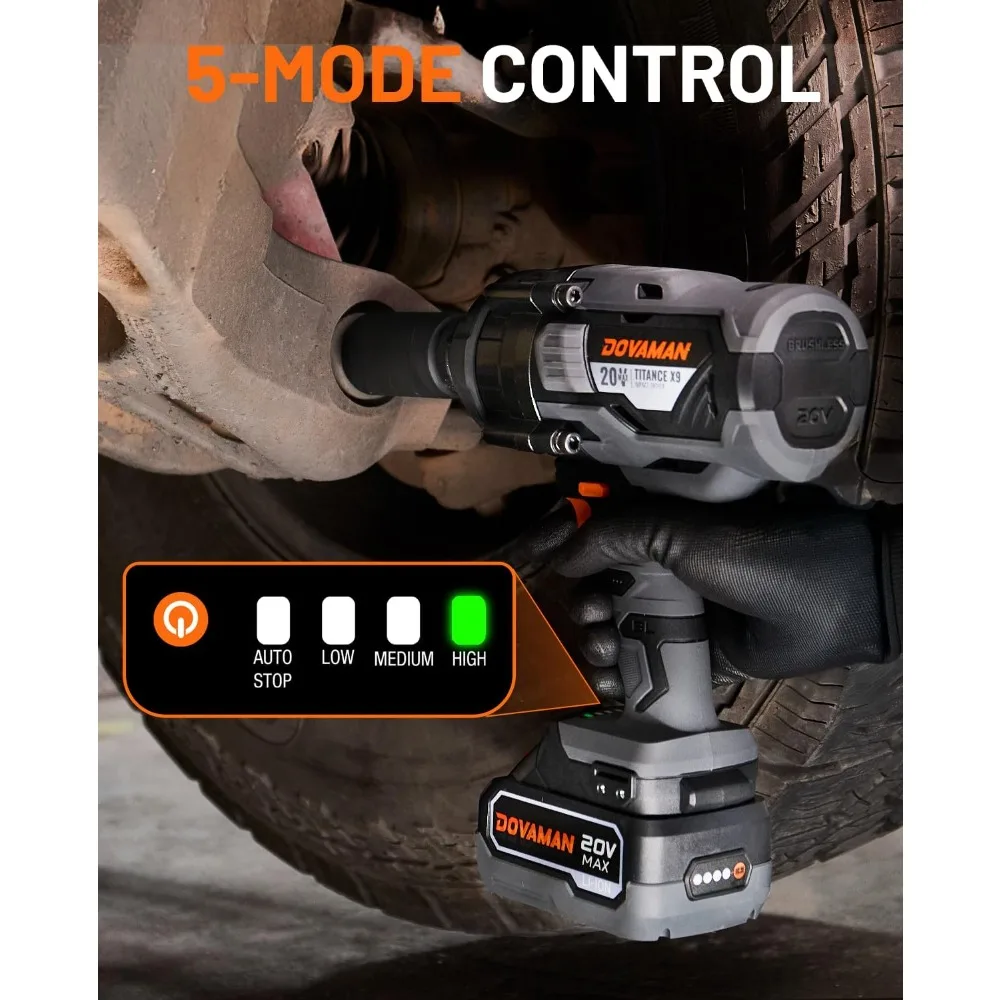 Avvitatore a percussione a coppia elevata 3/4 senza fili da 20 V, 1650 piedi libbre, 5 modalità, batteria da 4,0 Ah, senza spazzole, potente strumento di coppia