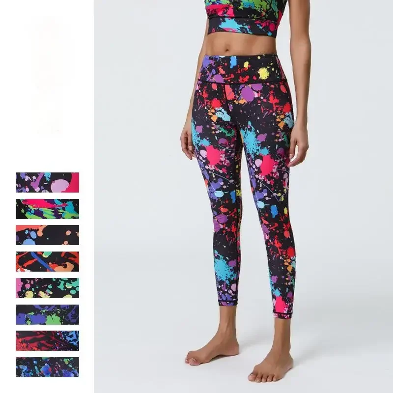 

Women's New Colorful Printing Leggings High Waist Stretchable Fitness Sports Gym Yoga Pants Casual Wear Legging