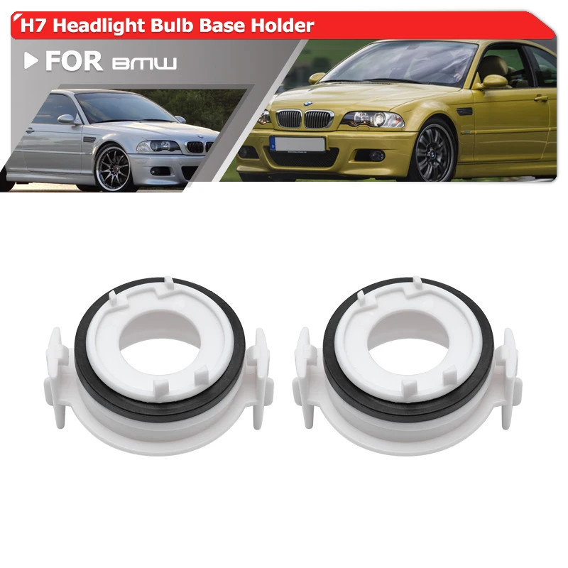 H7 HID Headlight Bulb Base Adapters Holders Retainers Socket For BMW E46 3 Series M3 Compact Touring Sedan Coupe 63128380206/07