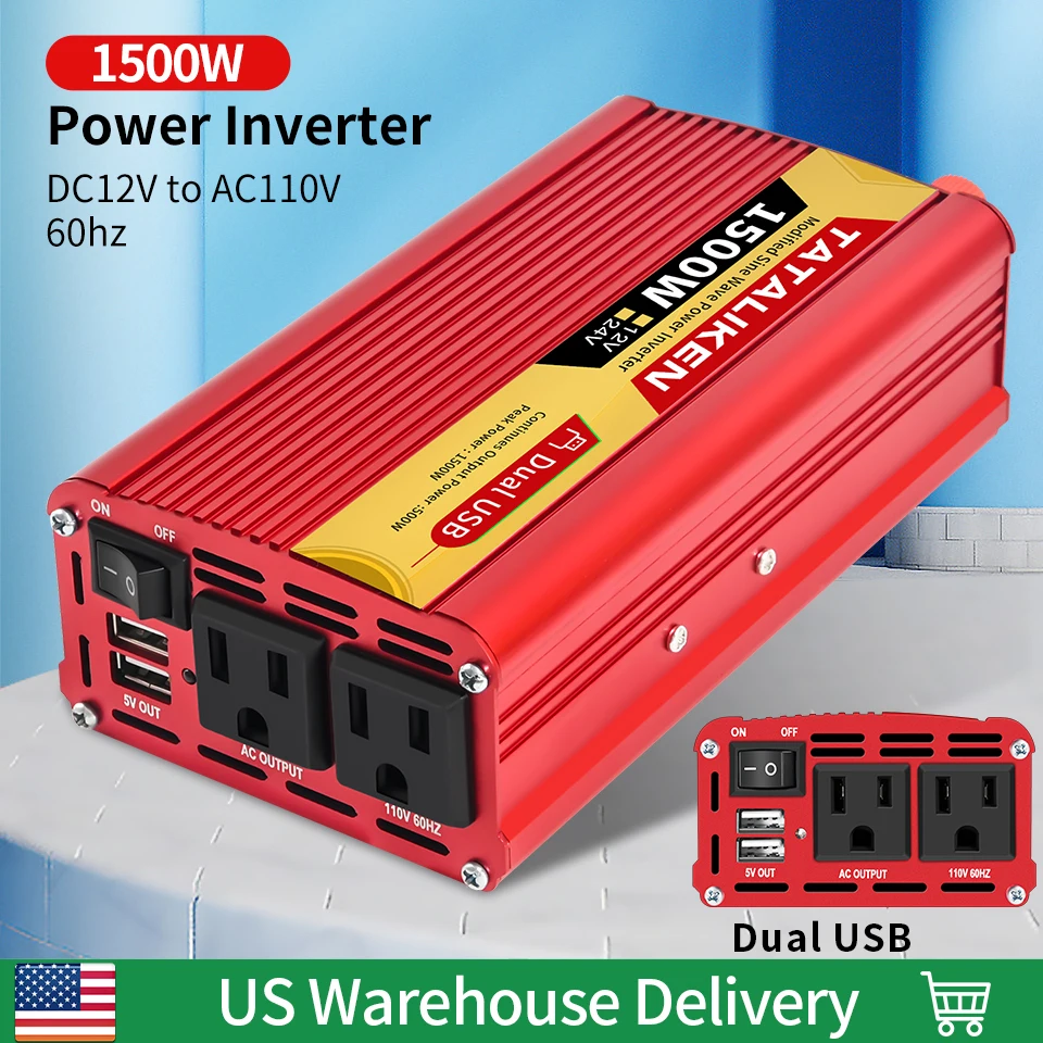 

Modified sine wave inverter 60HZ 2500W 2000W 1500W 600W Portable vehicle inverter