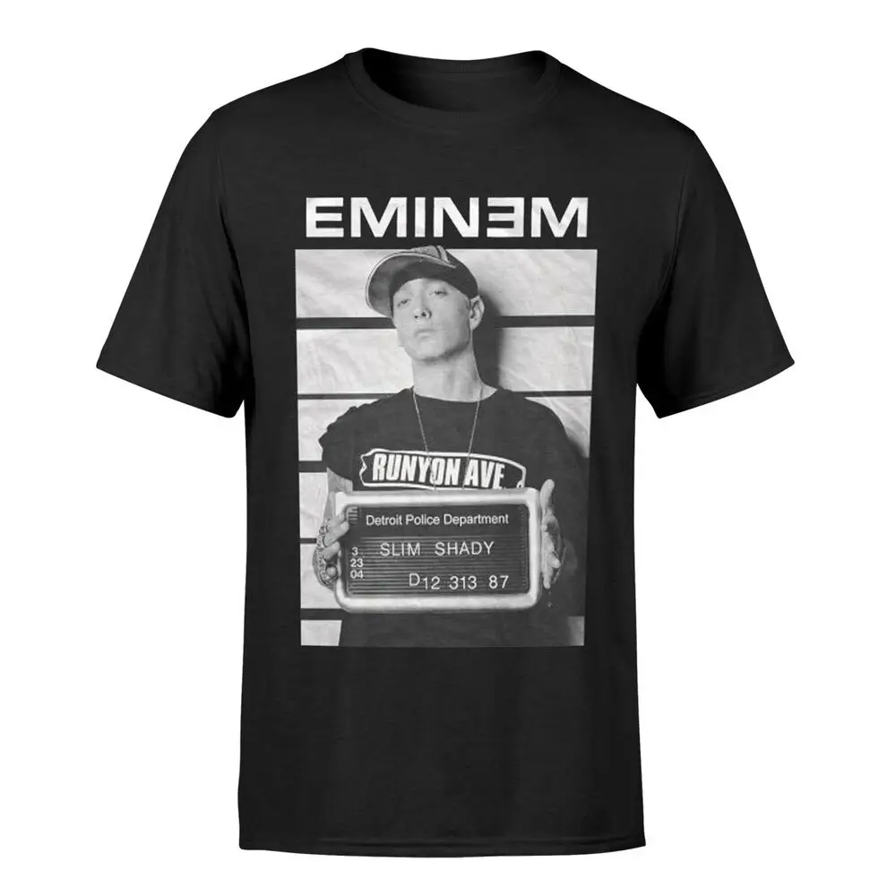 Eminem T-Shirt Arrest Photo Slim Shady Official New Black