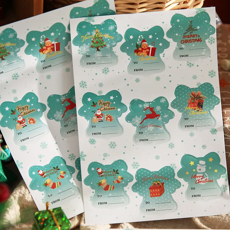 Mr. Paper Christmas Theme Label Stickers Gift Box Decoration Packaging Name Stickers