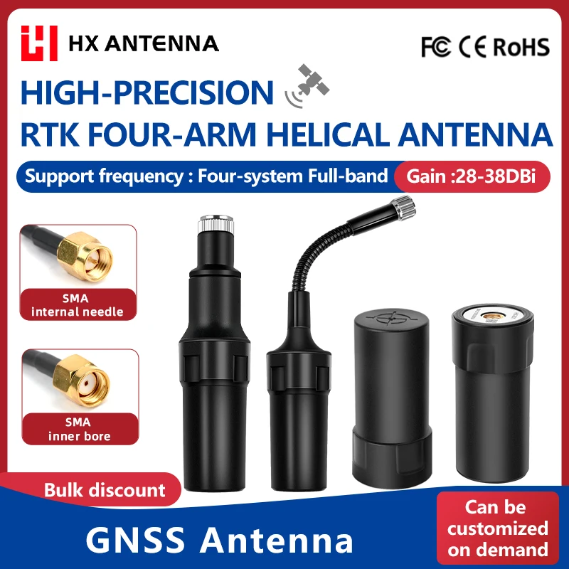High-End Full-Band GNSS Antenna, Quadrifilar Helix for Drone UAV, Omnidirectional External Antenna for Precision Surveying