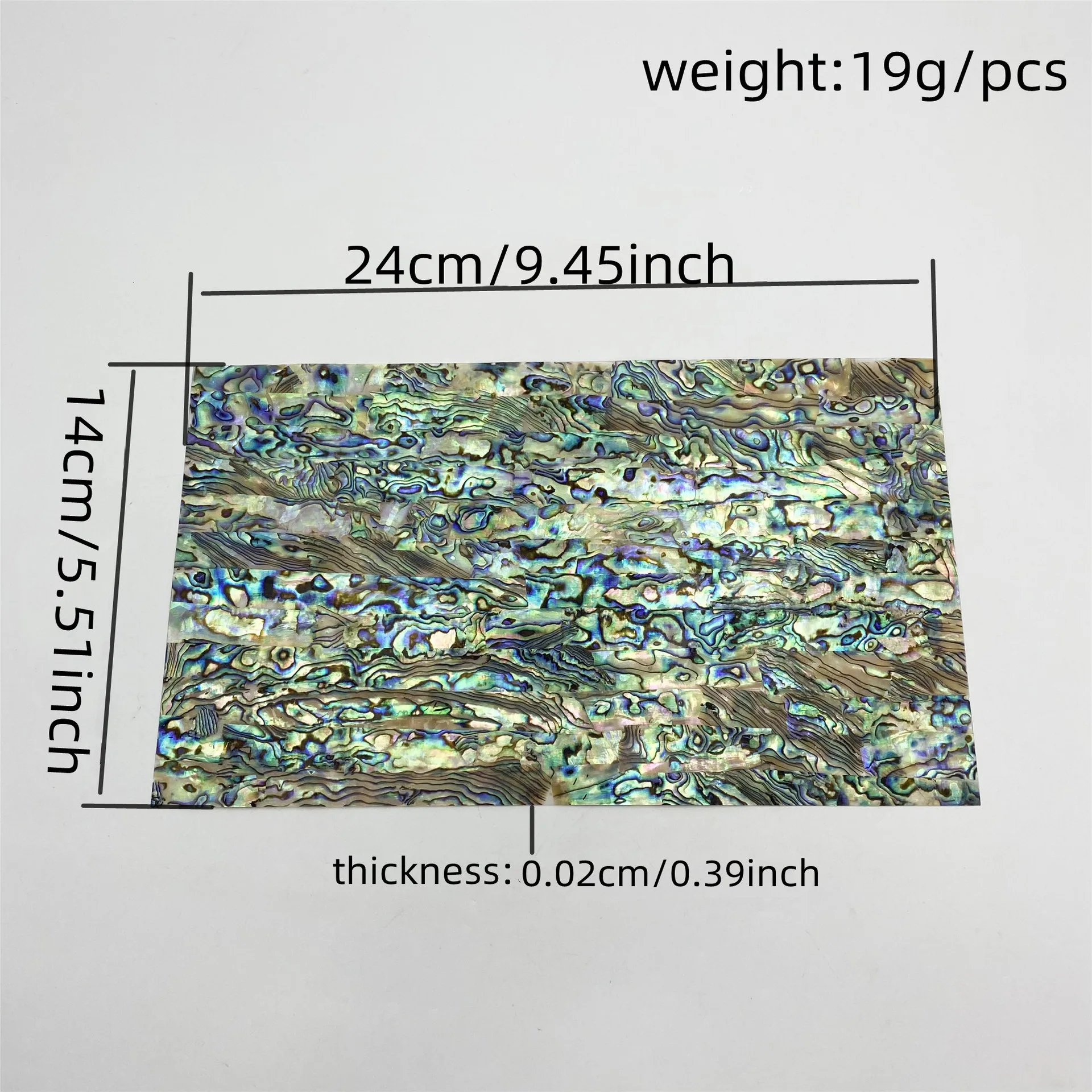 1pcs 0.2mm Thin Natural Mother of Pearl Veneer 240x140mm Sheet for Guitar Inlay Craft Furniture DIY Decoration