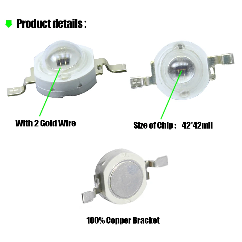 5pcs 1W 3W High Power LED IR 730nm 760nm 810nm 850nm 880nm 940nm 980nm 1050nm Diode Light Lamp for Night Vision CCTV Camera