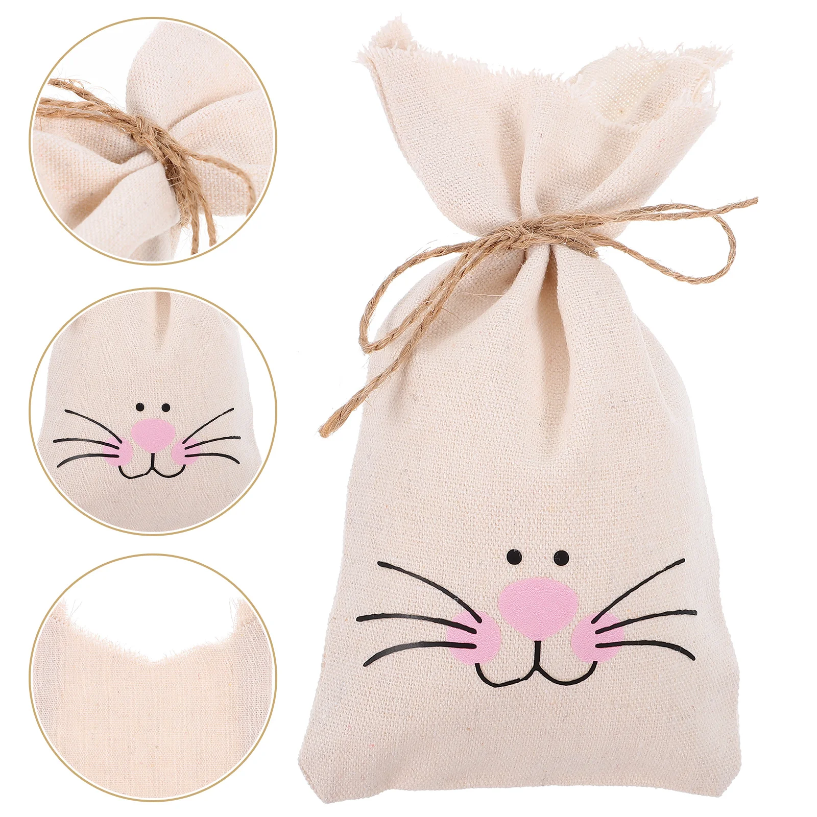 

10 Pcs Candy Bag Easter Party Treat Bags Birthday Favor Packing Boxes Linen Gift Container Goodies