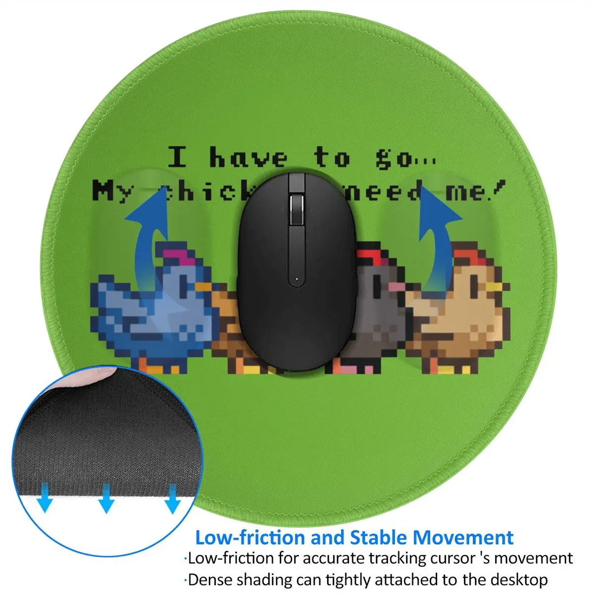 Stardew Valley I Have To Go Mouse Pad My chickens need me Office Rubber Mousepad Comfort Anti Fatigue Cheap Photo Mouse Mat image 3