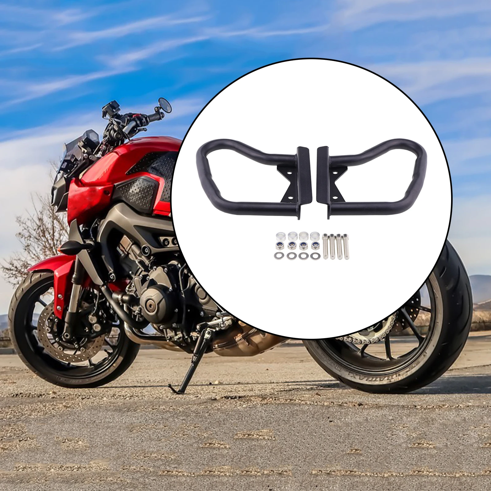 Motorcycle Engine Guard for Guzzi V7 Stone Special 16-21 Mouldings Black Frame