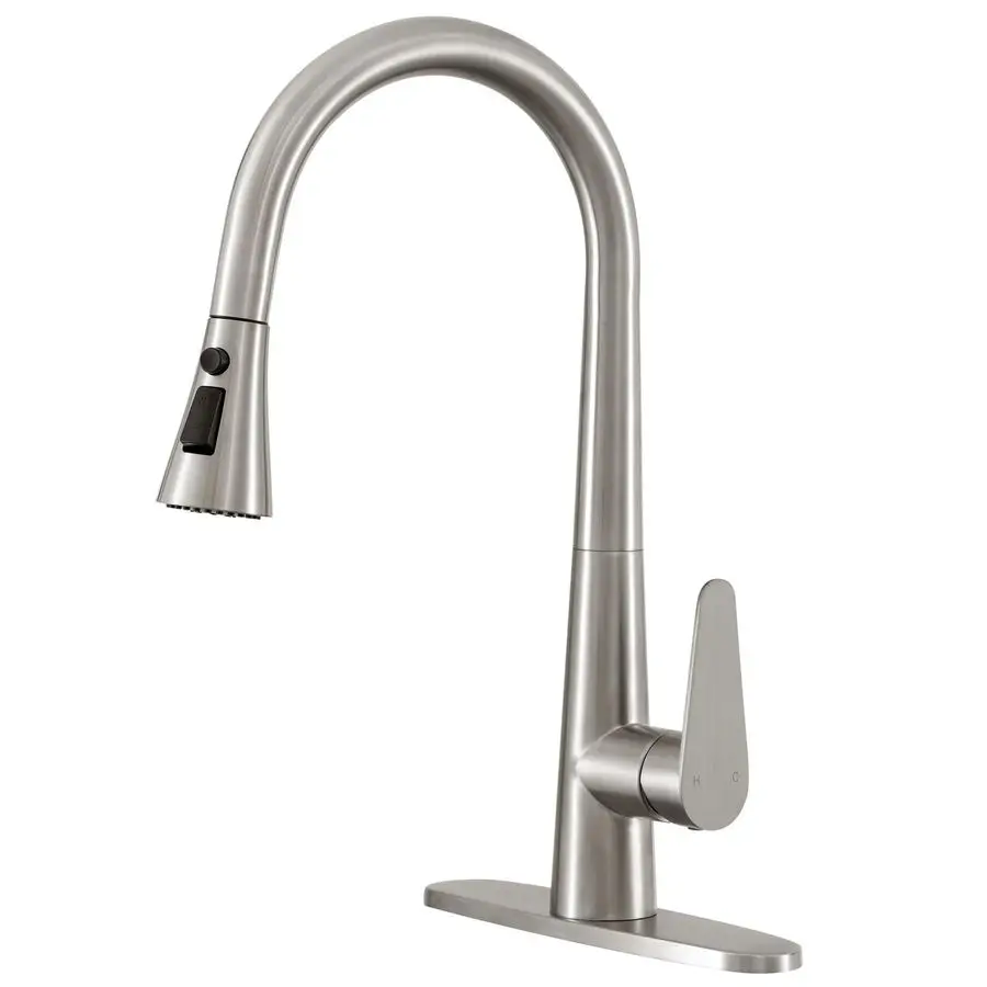 

18 inch High Brushed Nickel Kitchen Faucet with Pull Down Sprayer, Single Handle Nickel Kitchen Sink Faucet for RV Sink, Laundry
