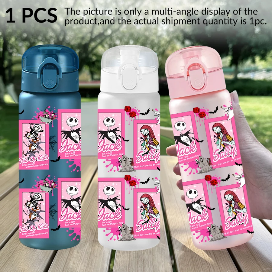 1Pc Disney, Skull, Pumpkin King, 26oz Plastic Water Bottle Sports Water Cup with Lift Rope Birthday/Back To School Gift