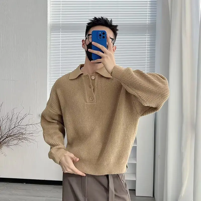 

Мужской вязаный свитер-кардиган на молнии с длинными рукавами, винтажный американский стиль, повседневная одежда, из полиэфирного волокна, мягкий, удобный крой