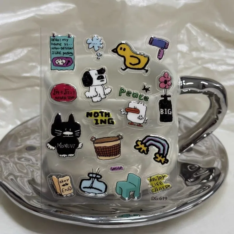 Cute Cartoon Cat Dog 3D Transparent Resin Sticker Jelly Decal for DIY Mobile Phone Case Tablet Crafts Decor Material Accessories view 6