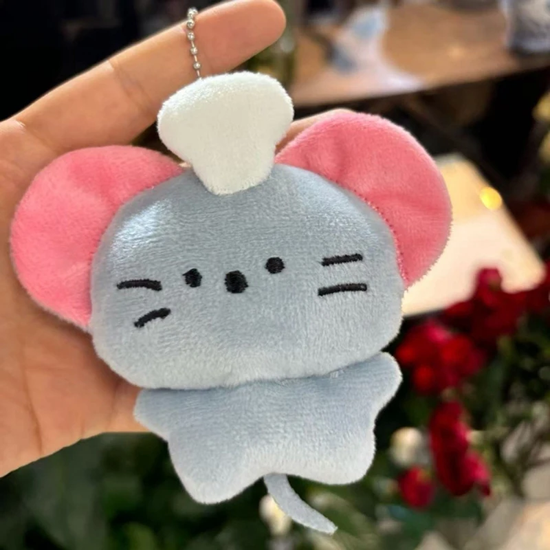 

Cute Mouse Chef Hat Little Blue Mouse Pendant Plush Keychain Bag Pendant Giving Friends Doll Birthday Gift