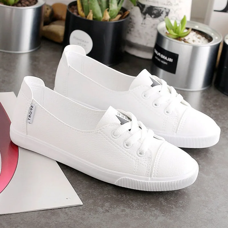 tenis feminino sapatos femininos tênis femininos rasteiras femininas sapatilha feminina Comemore confortável feminino casual plana branco laço-up