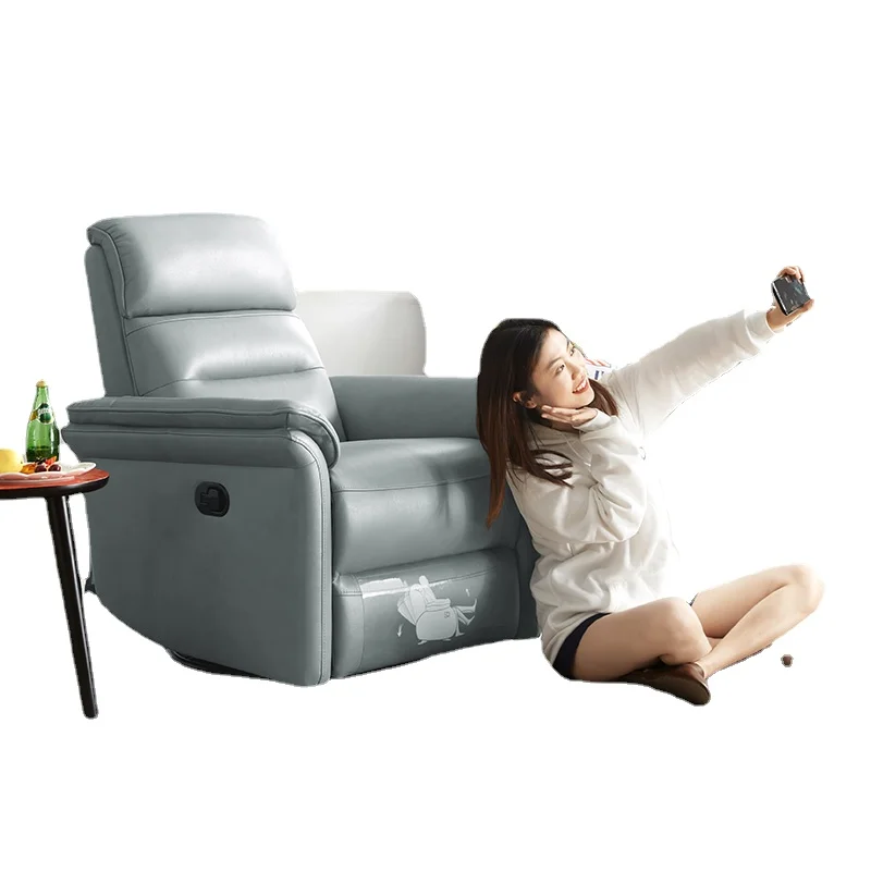 

ZZYY Genuine Leather Chair Modern Simple Leather Sofa Function Chair Single Sofa