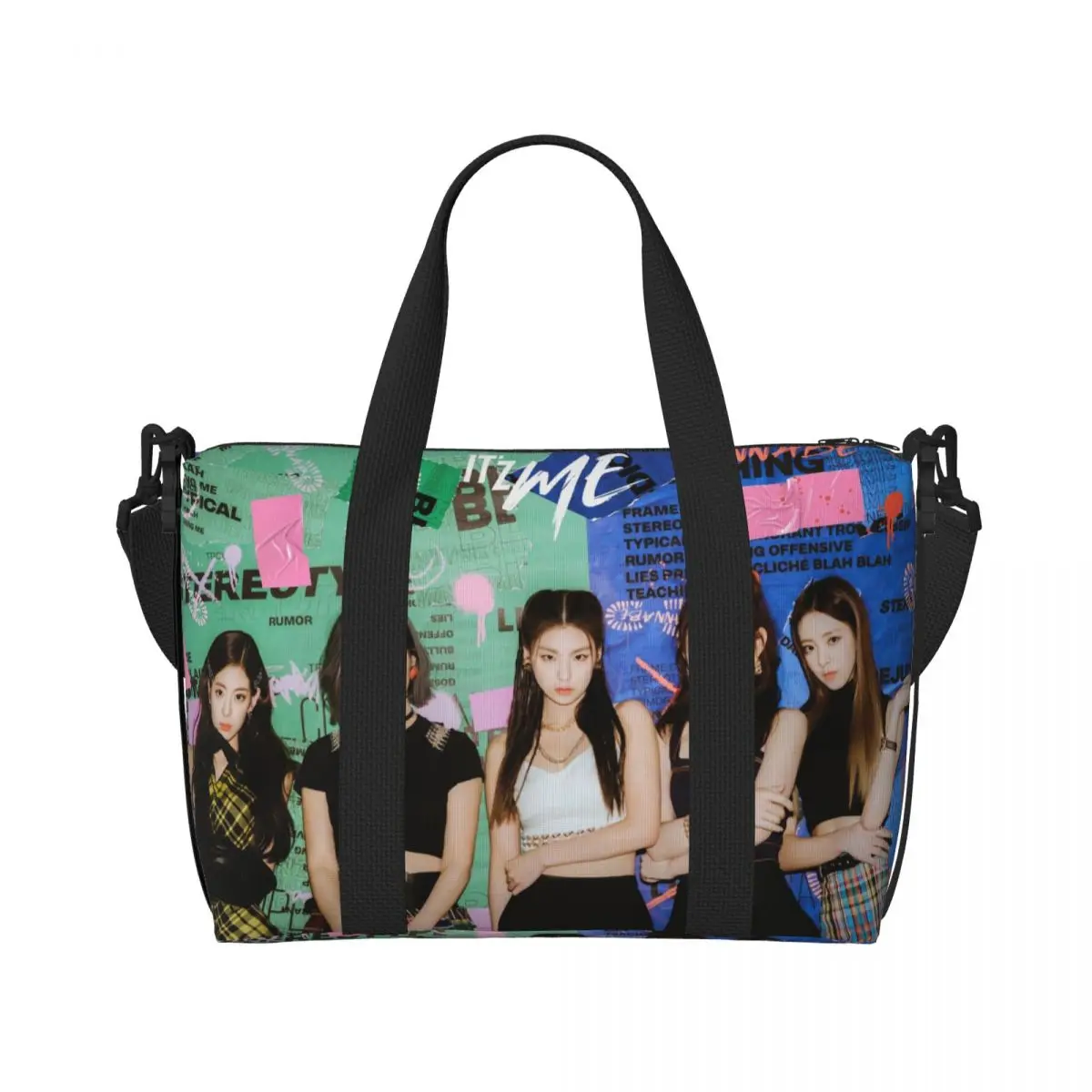 Custom Large Kpop Group Itzys Korean Girls Singer Tote Bag Women Shopper Shoulder Beach Gym Travel Bag