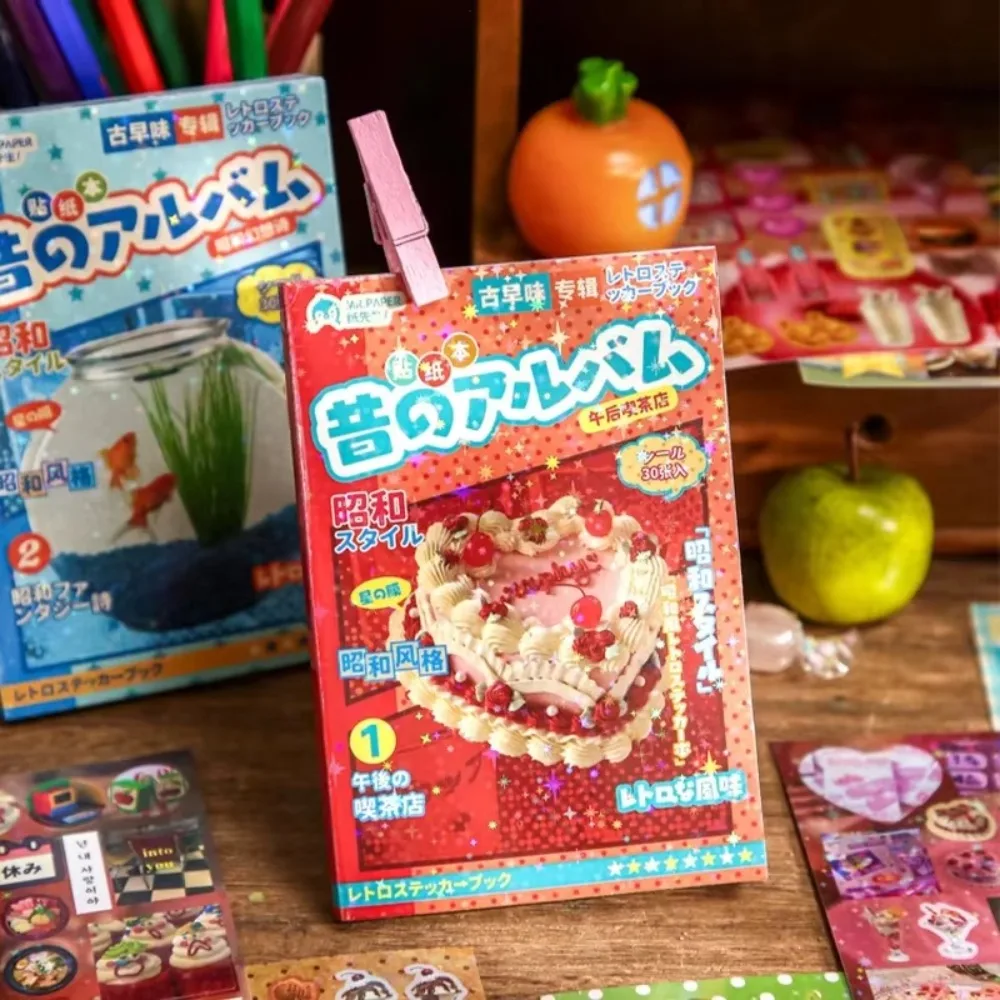 Japanese-style cute sticker book with delicious dessert and cake stationery stickers, suitable for birthday and back-to-school