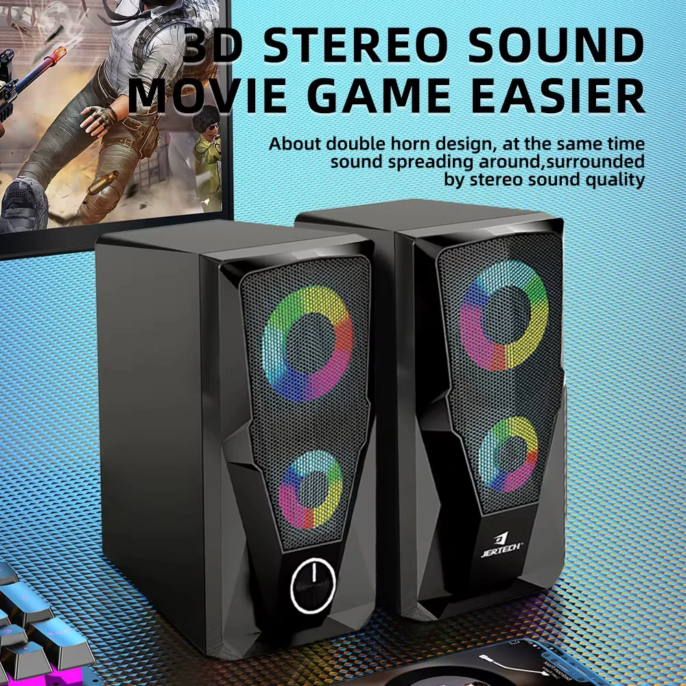 

S6 RGB Backlit Gaming Wired Audio USB 2.0 Computer Speaker RGB Lighting Speaker Suitable For Computers And Laptops
