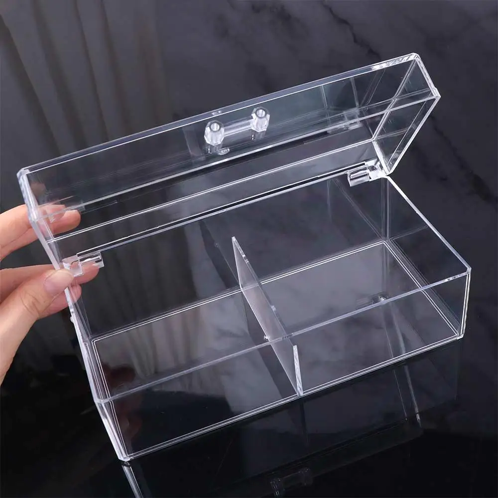 

Durable Large Capacity Photo Card Storage Box Acrylic Saving Space Card Storage Box Flip Box Clear Make Up Organizer Desk