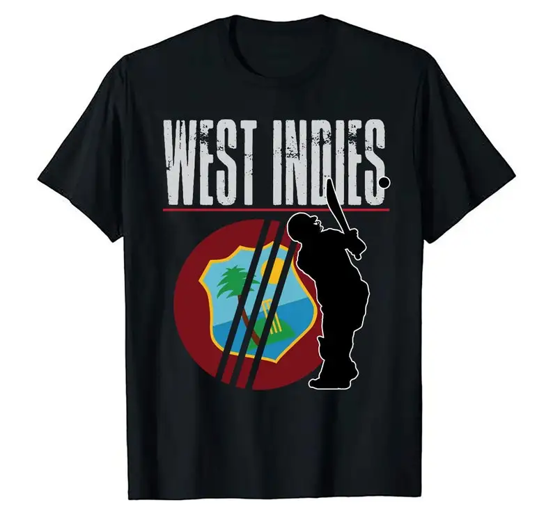 West Indies Flag & Cricket Player And For Fielders Bowlers and Bats Men Supporter Top And T Shirt