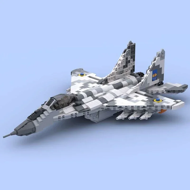 Moc Building Bricks Military Model MiG-29 The Ghost Kyiv Fighter Technology Modular Blocks Gift Christmas Toys DIY Sets Assembly