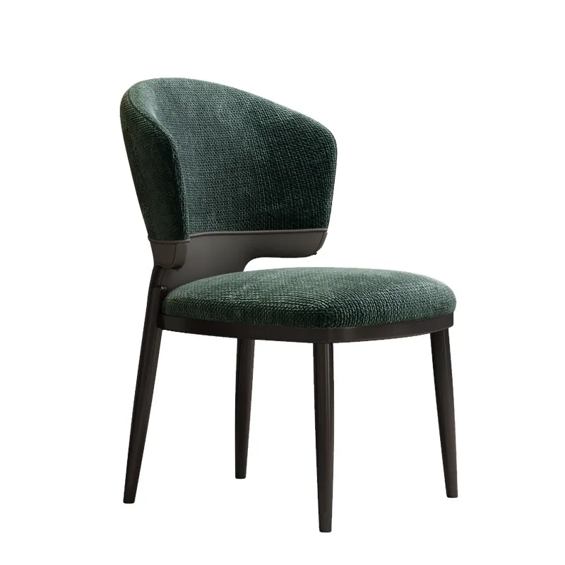 ee-Modern Minimalist Fabric Home Island Soft Bag Cushion Dining Chair Living Room Backrest Chairs Study Desk with Armchair