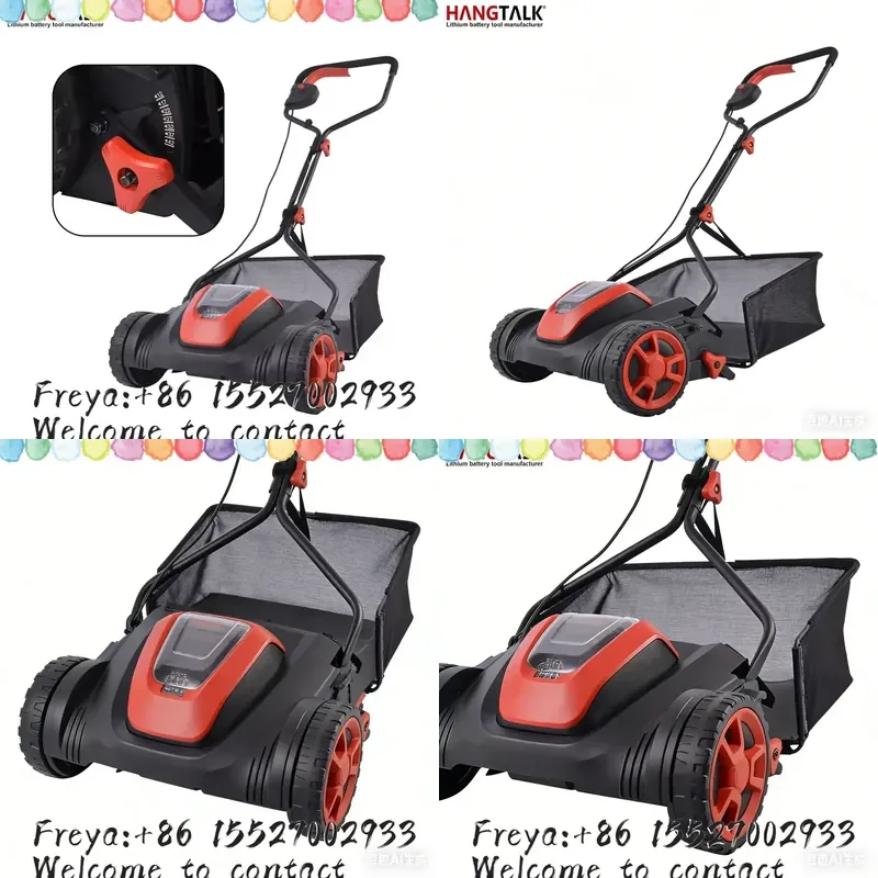 Garden electric lawn mower hand-pushed lawn leaf collector household gardening car lithium battery charging outdoor