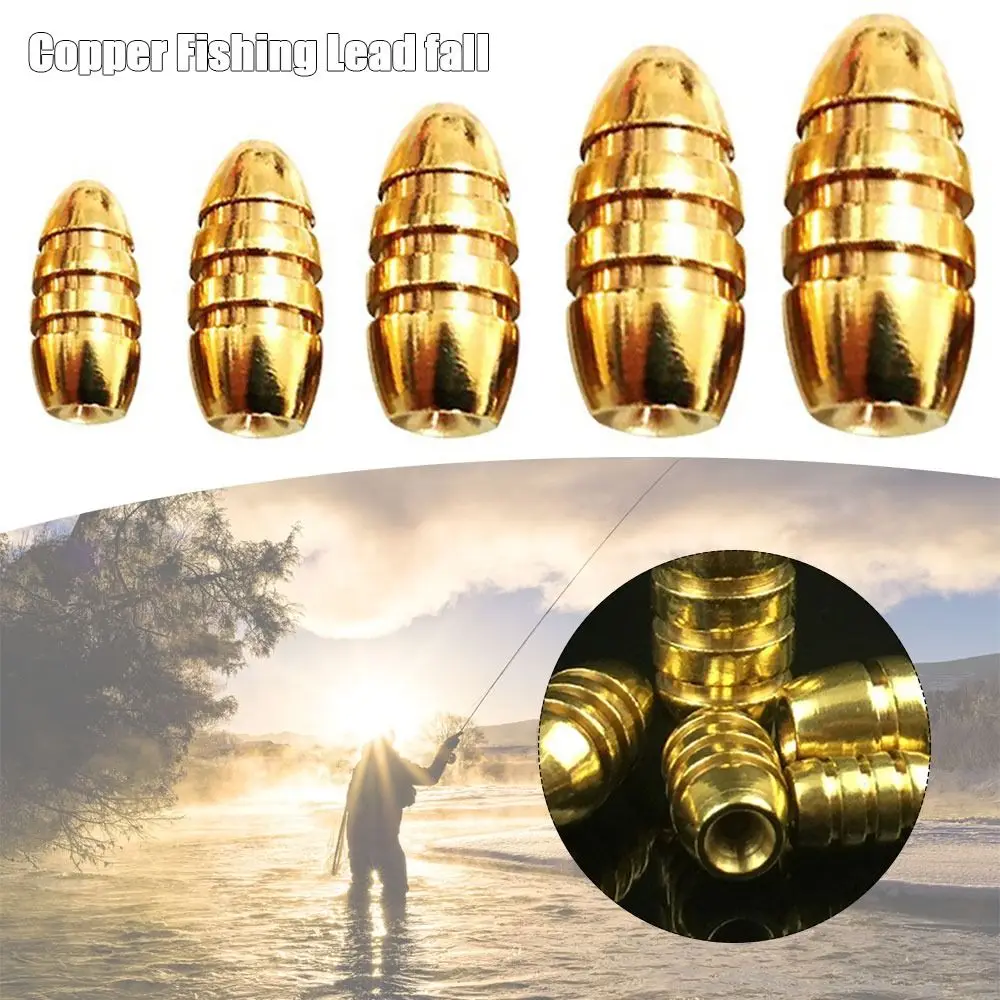 

10pcs/lot Copper Lead Sinker Weights 10g,7g,5g,3.5g,1.8g Sharped Copper Fishing Accessories Fishing Tackle