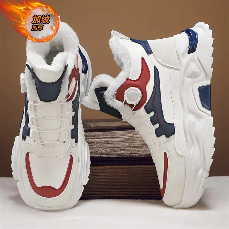 

Men's Winter Boots Warm Waterproof Non-Slip Plush Sneakers Shoes - Winter Slippers Male Tenis Boots