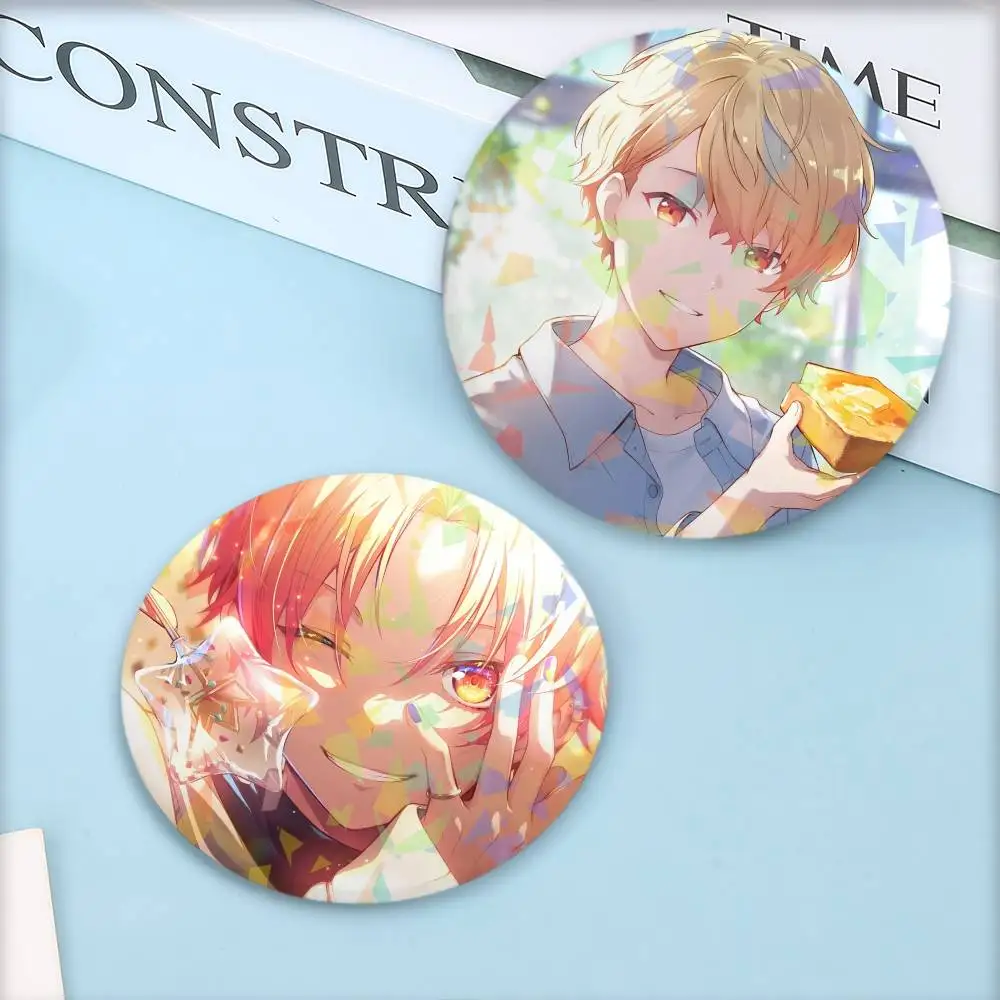 Tenma Tsukasa Project Sekai Round Badge Lapel Pins for Backpacks Briefcase Laser Brooch Clothes Gifts