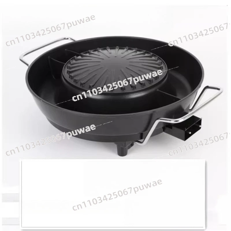 Korean Style Smokeless Non-Stick Round Hot Pot Multifunctional Grilling & Boiling Dual Pot