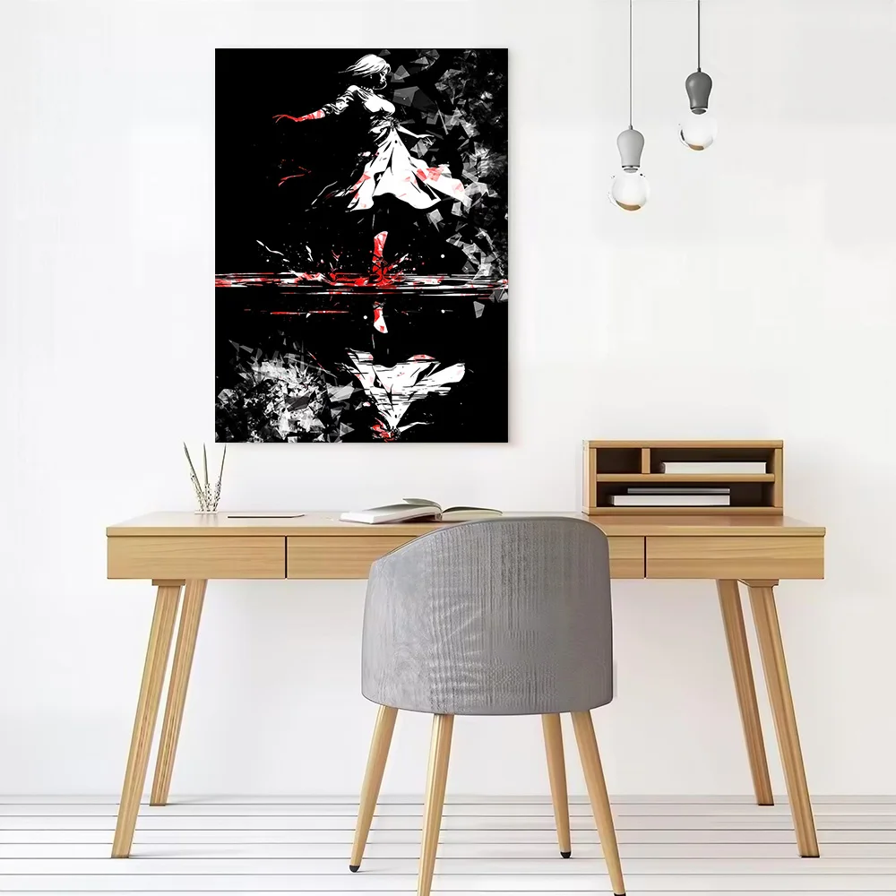 Woman in White Dress Shattering Canvas Wall Art Poster Custom Photo Print Modern Painting for Fans Decorative Paintings Bedroom