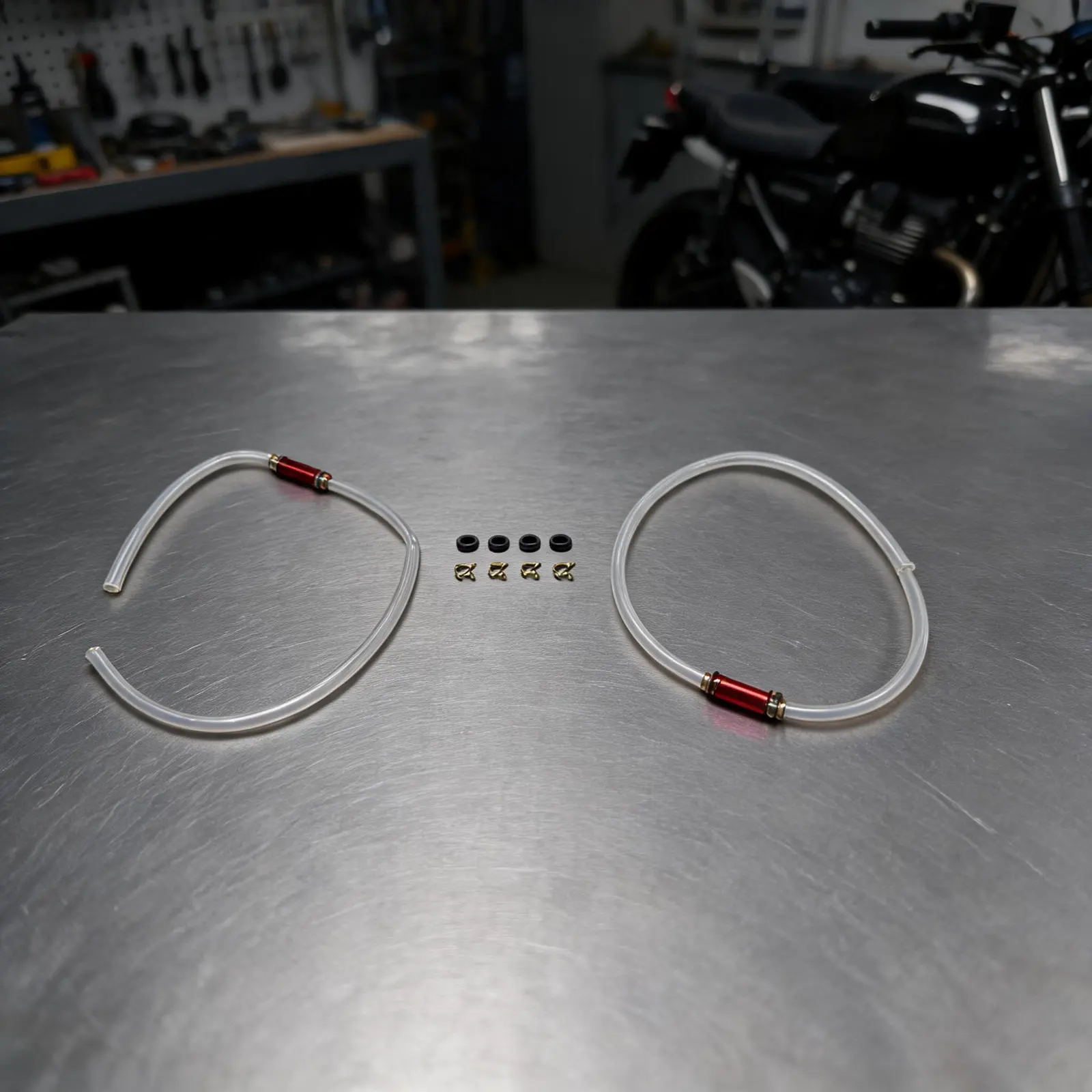Brake Bleeder Hose Pair Designed for 6mm Bleeder Screws with One-Way Valve to Avoid Fluid Backflow in Hydraulic Brake Systems