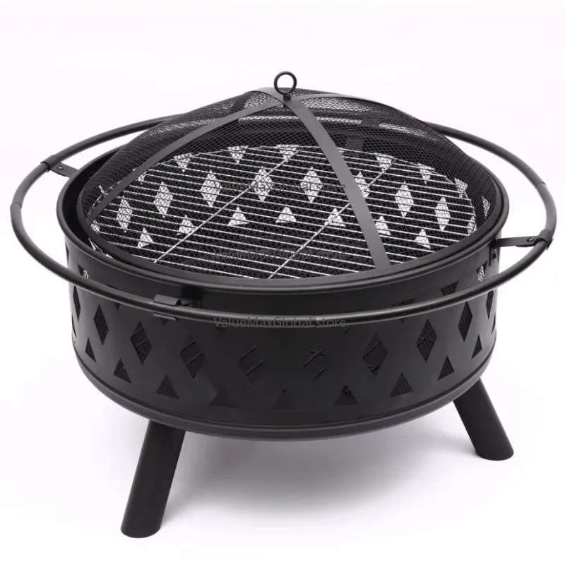 Premium Iron Steel Garden Fireplace Outdoor Wood Fire Pit with Ring Charcoal Grill for Backyard Camping Premium Charcoal Fuel