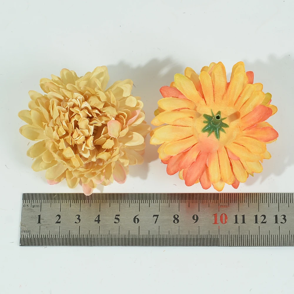 20pcs Artificial Silk Marigold Flower Head For Wed Home Decor Birthday Party Supplies Accessories DIY Garden Vases Fake Flowers