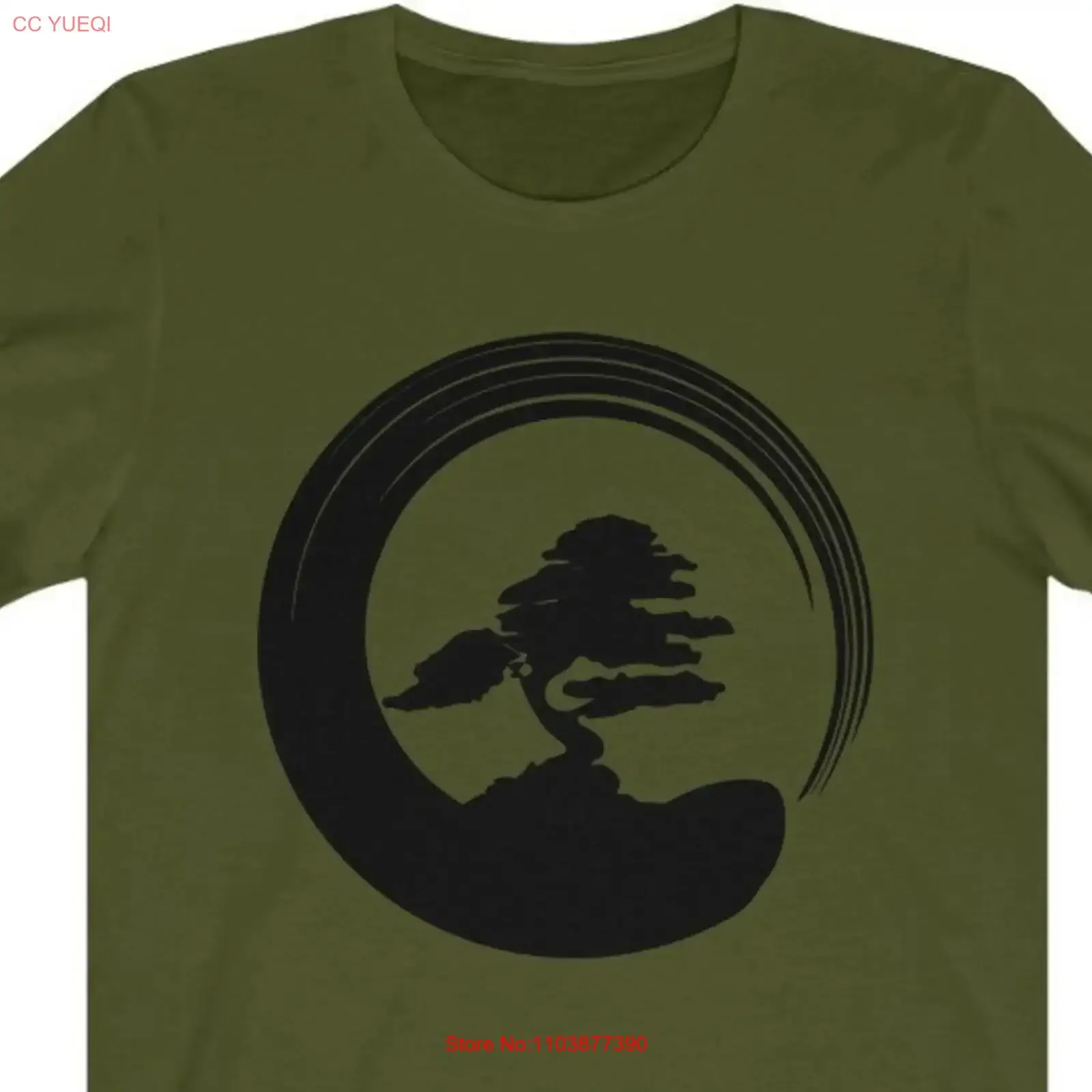 Zen Enso cercle bonsaï arbre t-shirt japonais Kanji pleine conscience méditation t-shirt cadeau imprimé vintage lavé élégant mode homme