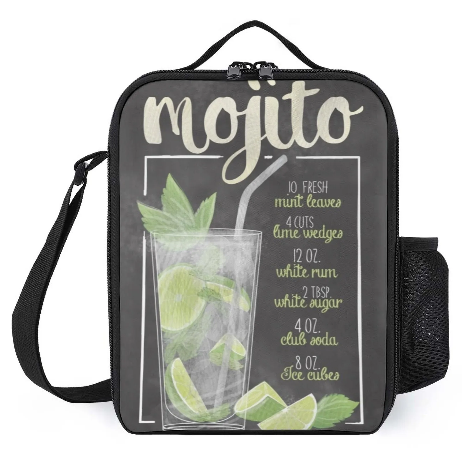 

Cocktail Bar Mojito Lonchera Termica Printed Lunch Bag Thermal Kids Insulated Cooler Bag Insulation Lunch Box Bag