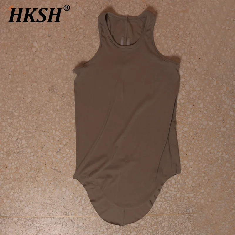 HKSH Summer New Men\'s Tide RO Style Cashmere Tailcoat Medium Thick Vest Elastic Dark Vest Trend Punk Women Chic Tank Tops HK1769