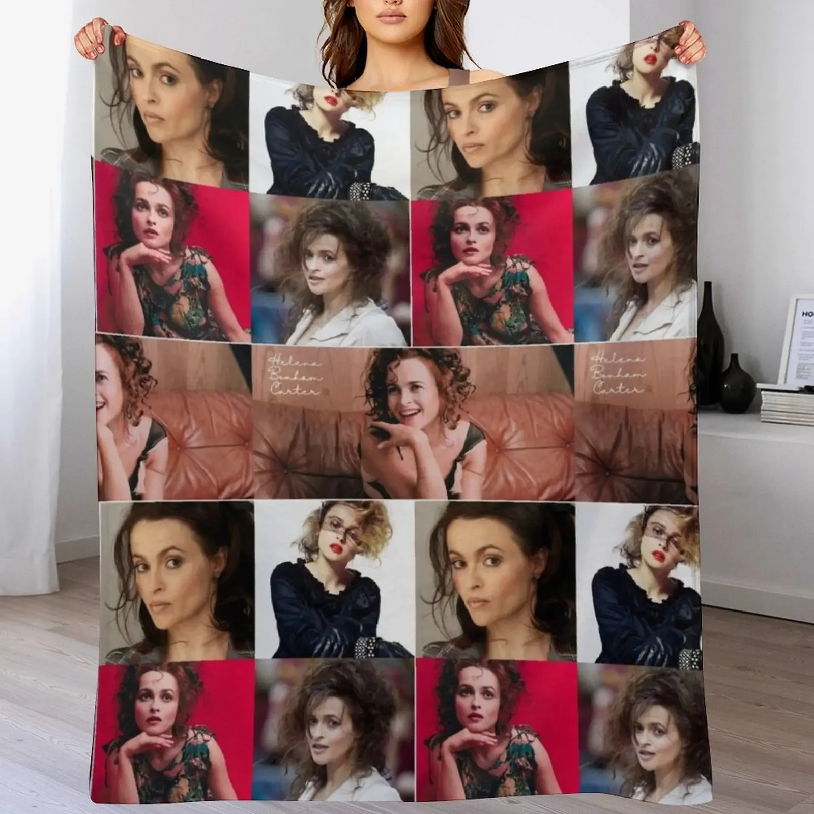 

Helena Bonham Carter English actress Fan Made Photo Collage - 1 Throw Blanket Thins for sofa Softest Blankets