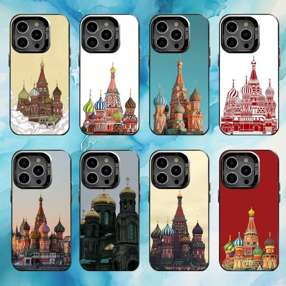 

Russian Castle Phone Case For iPhone17,16,15,14,13,12,11 Plus,Pro Max Black Candy Matte Shockproof Cover