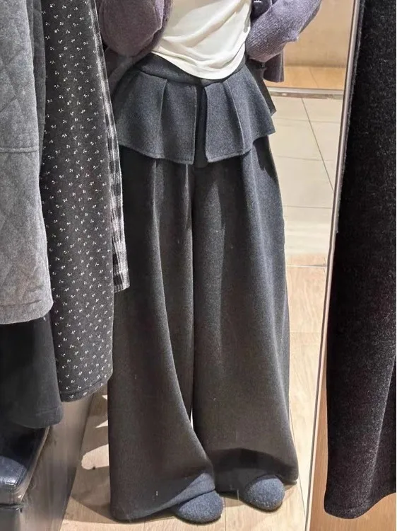 

Женские повседневные широкие брюки прямого кроя с цветочным принтом, зимние, универсальные, из смесового хлопка, комфортные, женские брюки