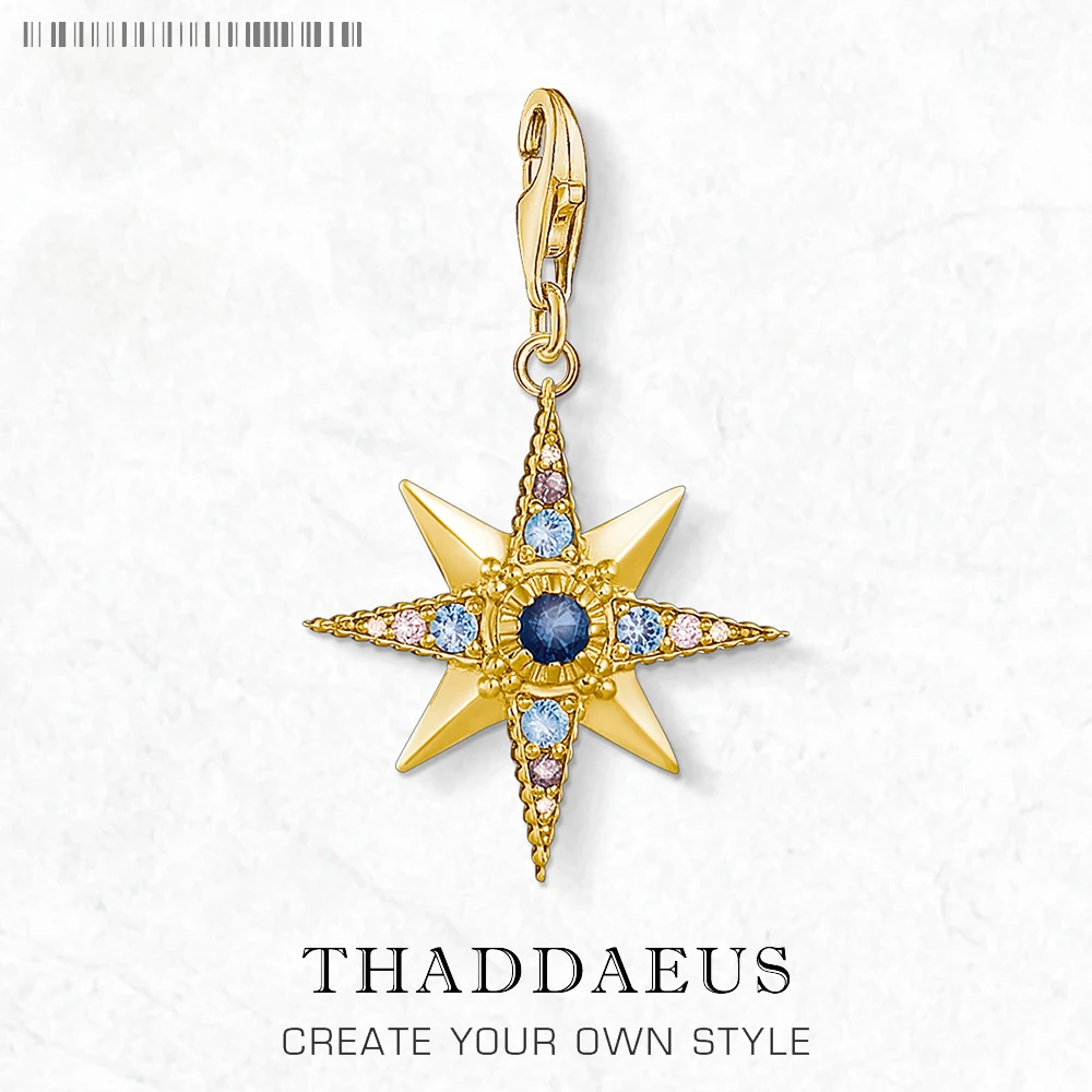Lucky Golden Royalty Star Pendant Charm 925 Sterling Sliver Bohemia Nowa modna biżuteria dla kobiet prezent dla mężczyzny