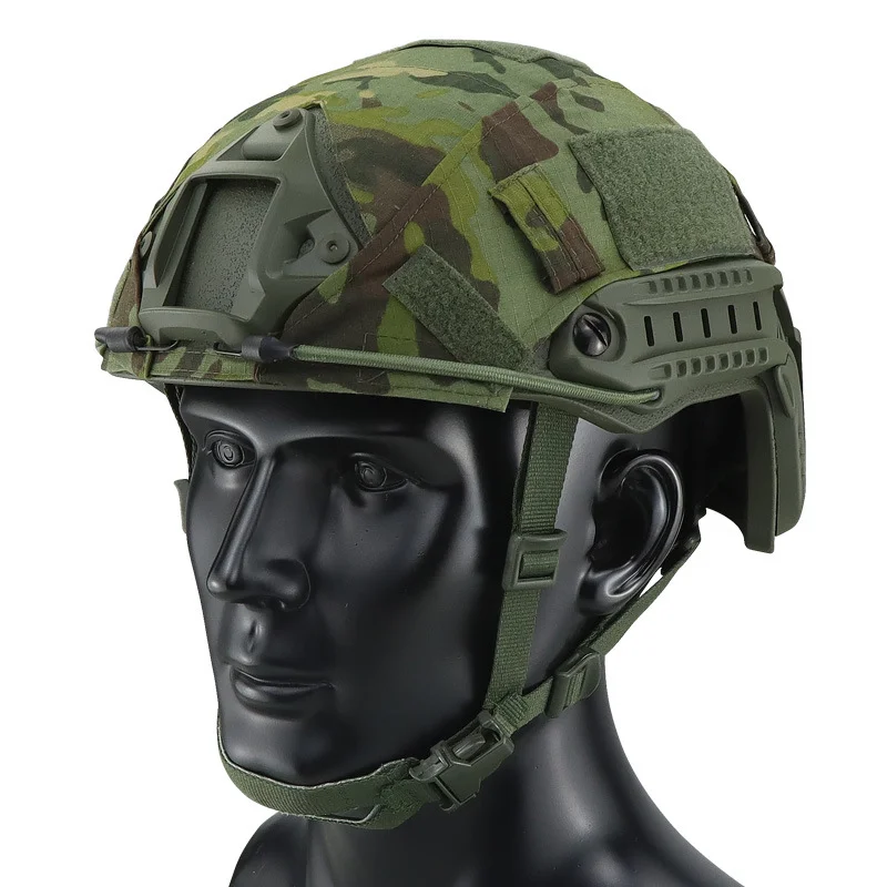 

CP ACU A-TACS FG Black Yellow Green Python Desert Tactical Helmet Cloth Cover Velcro Detachable FAST Helmet Modification DIY