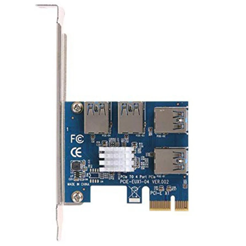 5 Pcs Pcie 1 Naar 4 PCI Express 16X Riser Card PCI-E 1X Naar Externe 4 Pci-E Slot Adapter Multiplier