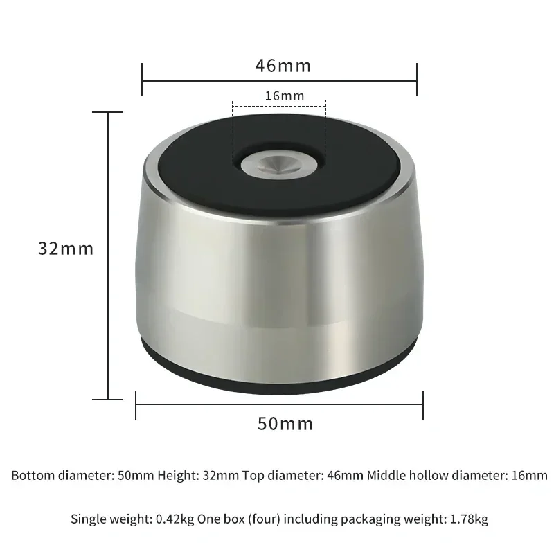 Pés de isolamento de áudio de aço inoxidável, 4 unidades, antiderrapante, à prova de choque, unhas, almofada para sistema de alta fidelidade, amplificador, cd player, máquina